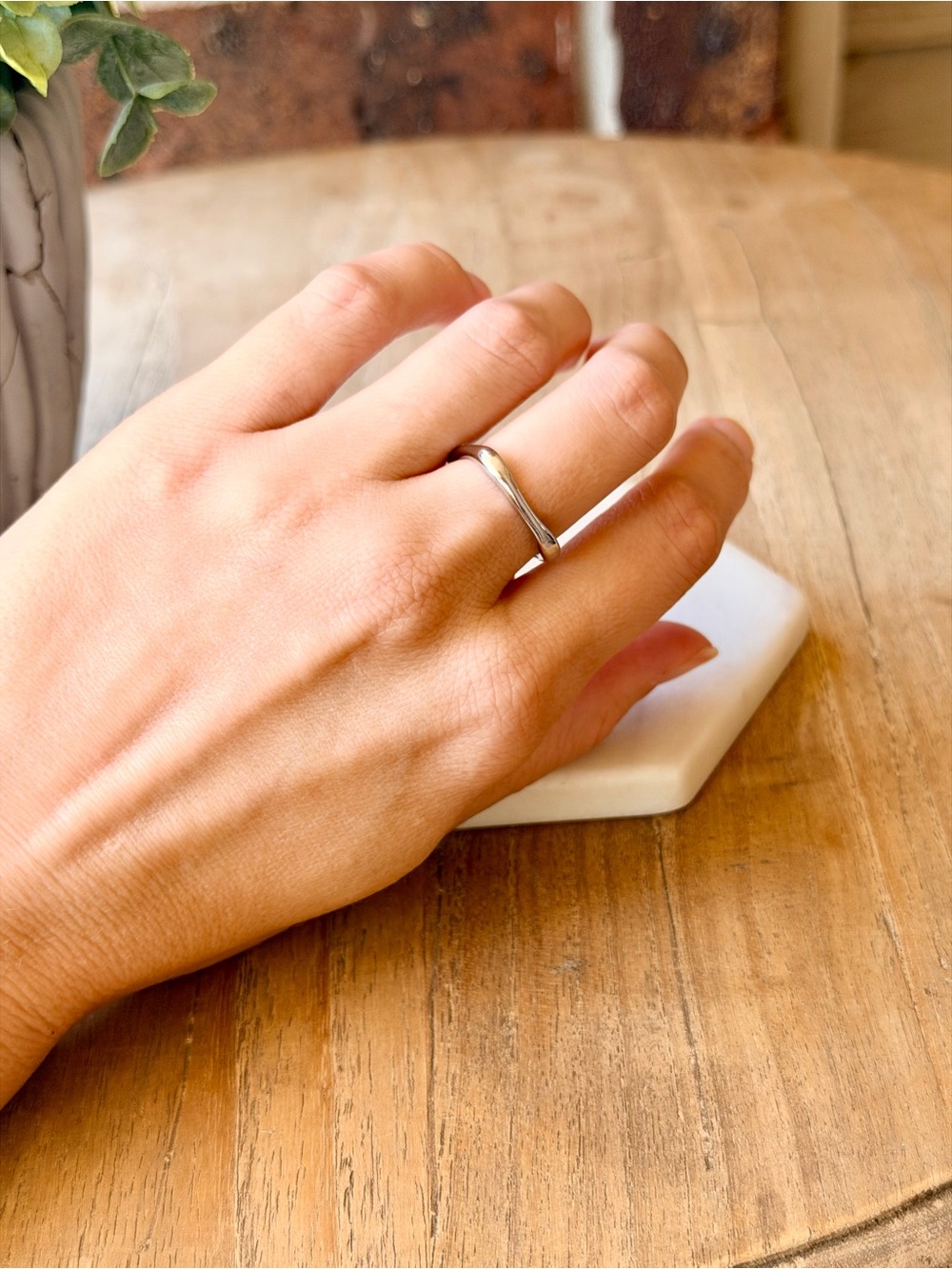 Stainless Steel Rounded Square Ring - Picture 5 of 5
